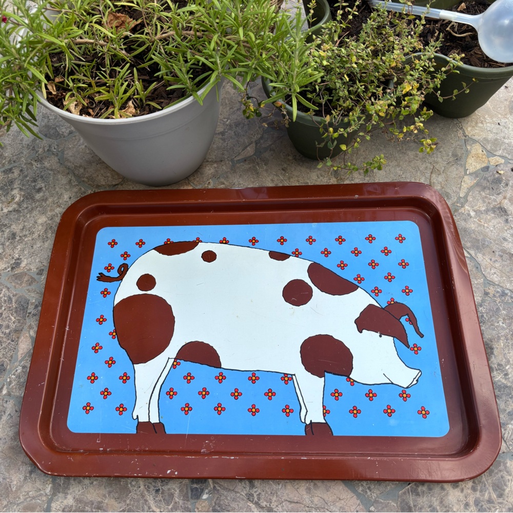 1960’s Vintage Faroy Farmhouse Pig Design Tray